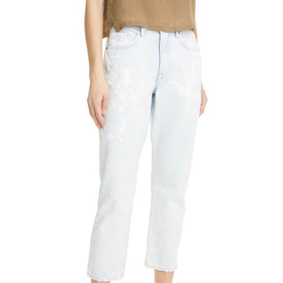 NWT FRAME Le Piper High Waist Crop Straight Jeans (Ellington)/Caribbean Spray/32 - Picture 2 of 12